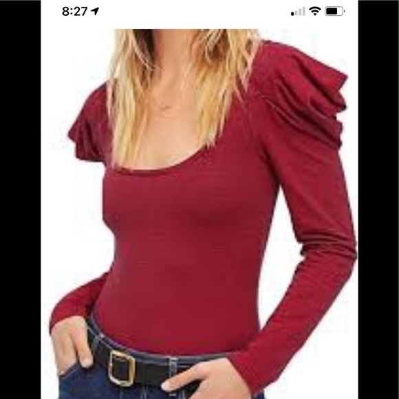 Free People Penelope Puff Sleeve Shirt - Picture 1 of 7
